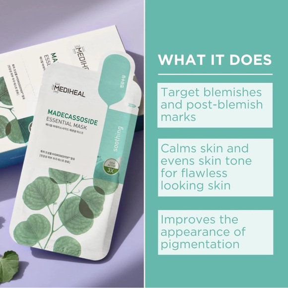 19x Mediheal Korean MADECASSOSIDE Essential Sheet Face Mask - Picture 3 of 7